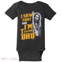 I Saw That Im Telling Dad Funny Religious Christian Jesus Baby Bodysuit thumb 0