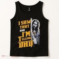 I Saw That Im Telling Dad Funny Religious Christian Jesus Tank Top thumb 2