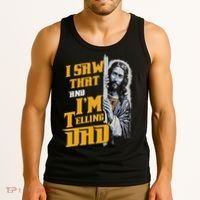I Saw That Im Telling Dad Funny Religious Christian Jesus Tank Top thumb 3