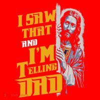 I Saw That Im Telling Dad Funny Religious Christian Jesus Santa Hat thumb 1