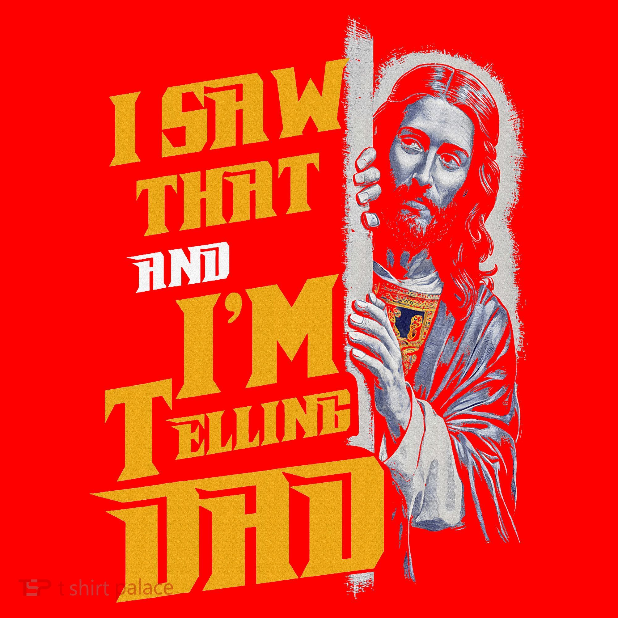 I Saw That Im Telling Dad Funny Religious Christian Jesus Santa Hat