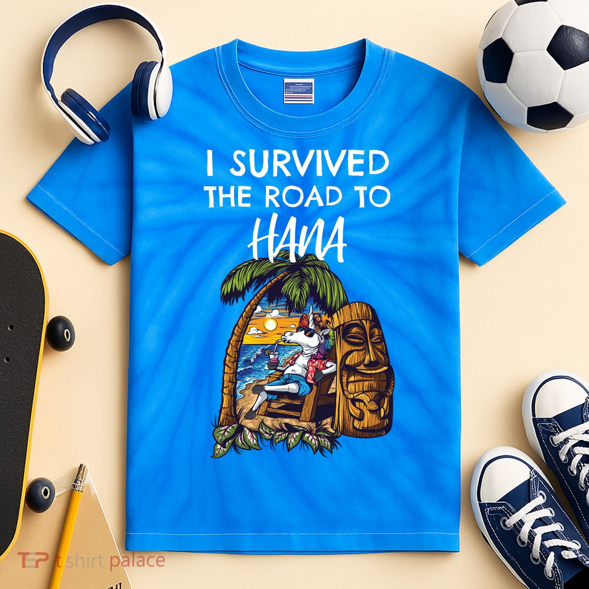 I Survived The Road To Hana Gift Kids Tie-Dye T-Shirt