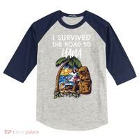 I Survived The Road To Hana Gift Kids Colorblock Raglan Jersey thumb 0