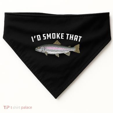 ID Smoke That Rainbow Trout Fish Bbq Barbecue USA-Made Doggie Bandana