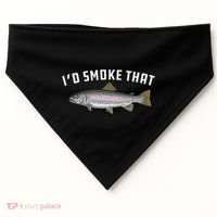 ID Smoke That Rainbow Trout Fish Bbq Barbecue USA-Made Doggie Bandana thumb 0
