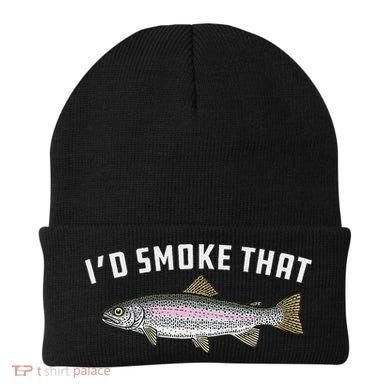 ID Smoke That Rainbow Trout Fish Bbq Barbecue Beanie