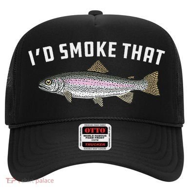 ID Smoke That Rainbow Trout Fish Bbq Barbecue Hat