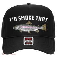 ID Smoke That Rainbow Trout Fish Bbq Barbecue Hat thumb 0
