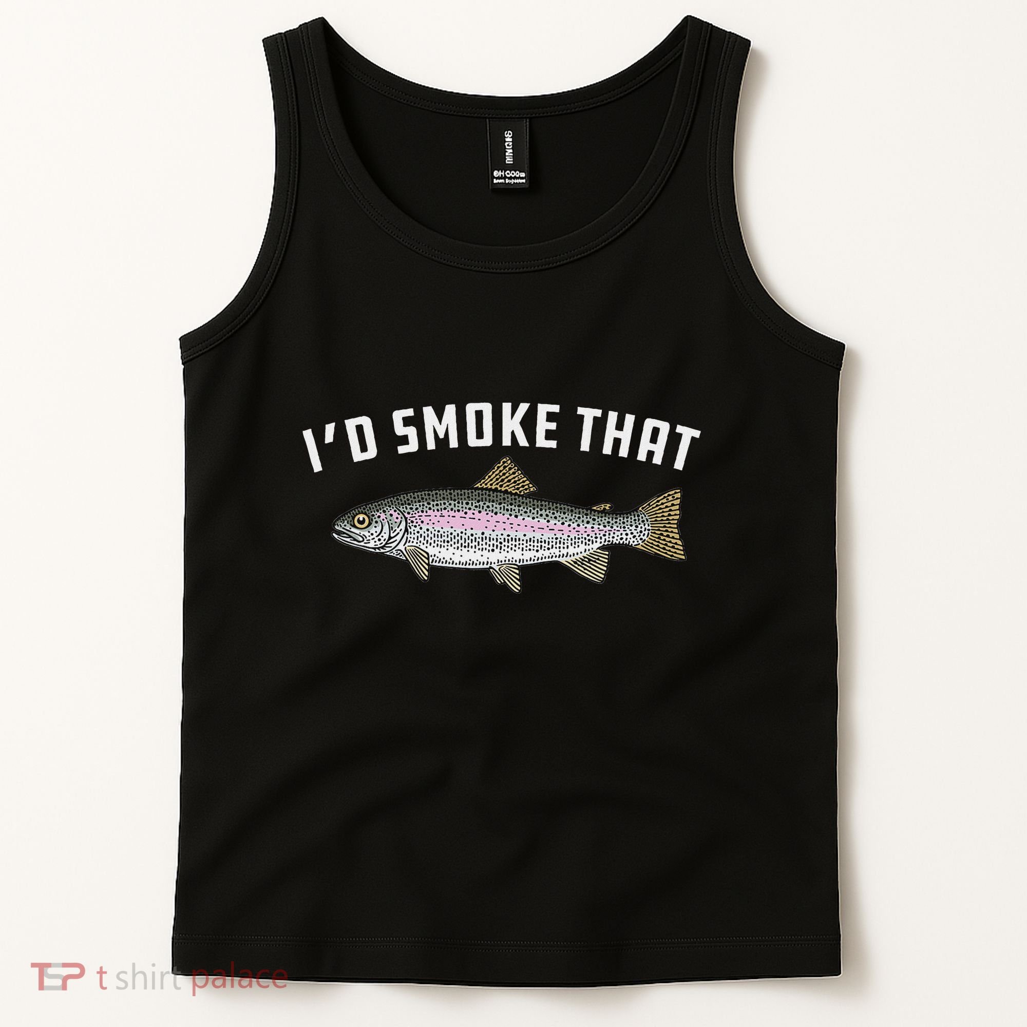 ID Smoke That Rainbow Trout Fish Bbq Barbecue Tank Top