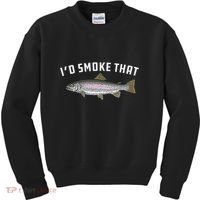 ID Smoke That Rainbow Trout Fish Bbq Barbecue Kids Sweatshirt thumb 0