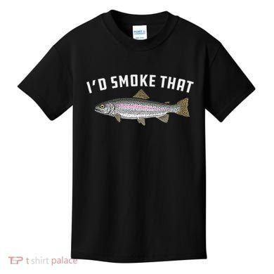 ID Smoke That Rainbow Trout Fish Bbq Barbecue Kids T-Shirt