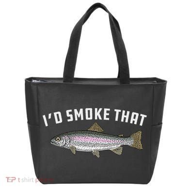 ID Smoke That Rainbow Trout Fish Bbq Barbecue Tote Bag