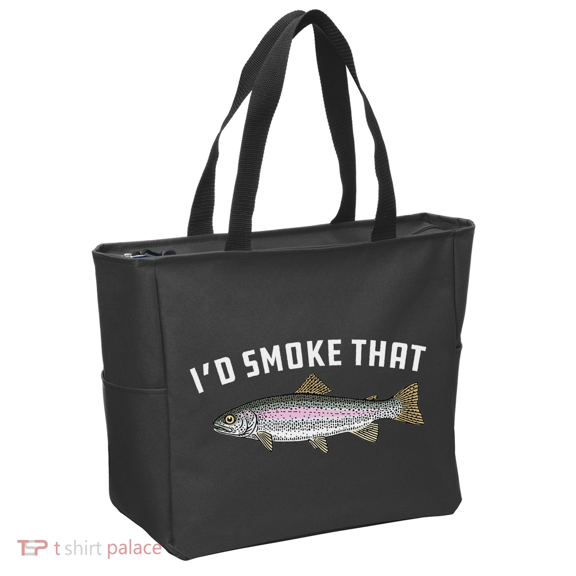 ID Smoke That Rainbow Trout Fish Bbq Barbecue Tote Bag