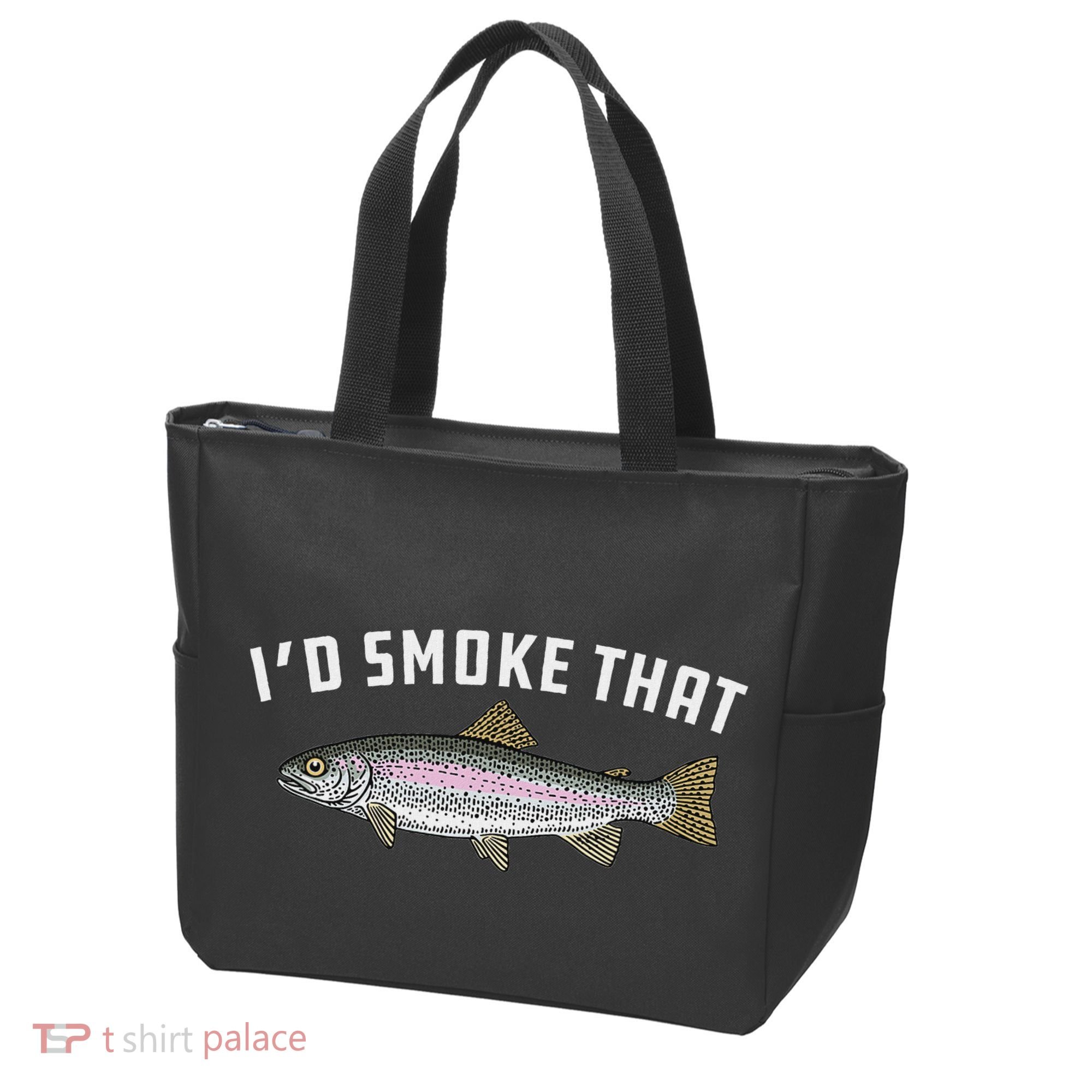 ID Smoke That Rainbow Trout Fish Bbq Barbecue Tote Bag