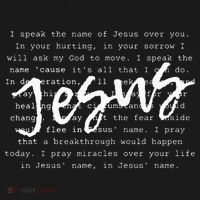 I Speak The Name Of Jesus Christian Faith Prayer T-Shirt thumb 7
