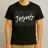 I Speak The Name Of Jesus Vintage Christian Faith Prayer T-Shirt thumb 3