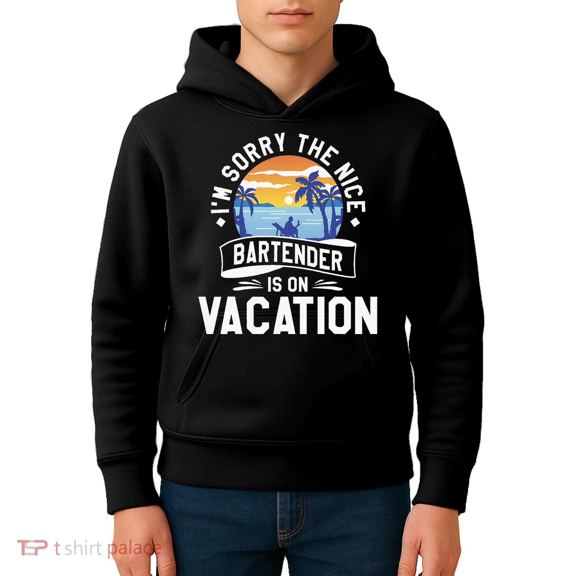 IM Sorry The Nice Bartender Is On Vacation Bartending Kids Hoodie