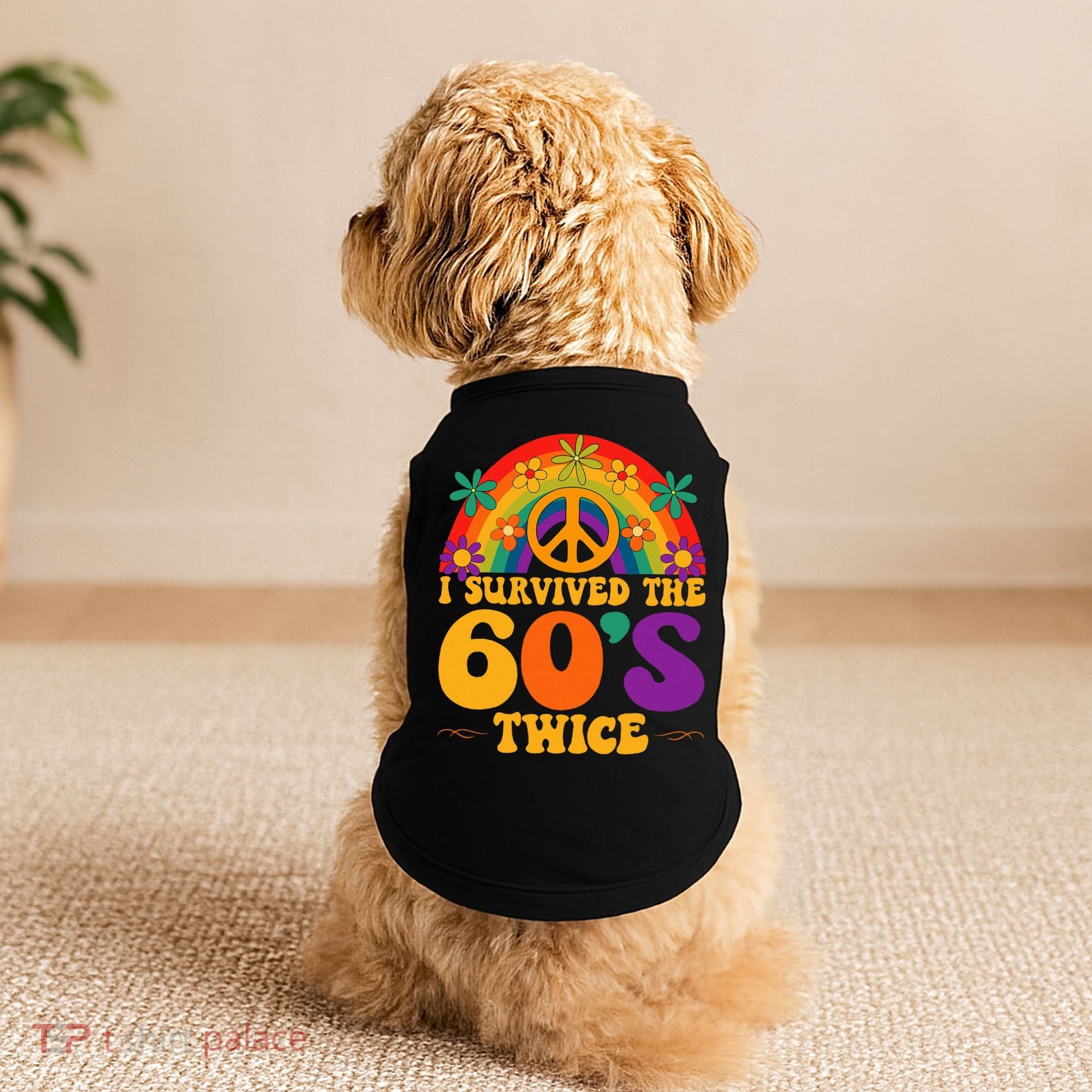I Survived The 60s Twice Sixties 70th Birthday Doggie Tank