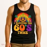 I Survived The 60s Twice Sixties 70th Birthday Tank Top thumb 3