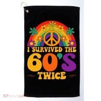 I Survived The 60s Twice Sixties 70th Birthday Golf Towel thumb 0