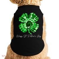 Irish Shamrock Tie Dye Happy St Patrick's Day Go Lucky Gift Doggie Tank thumb 0