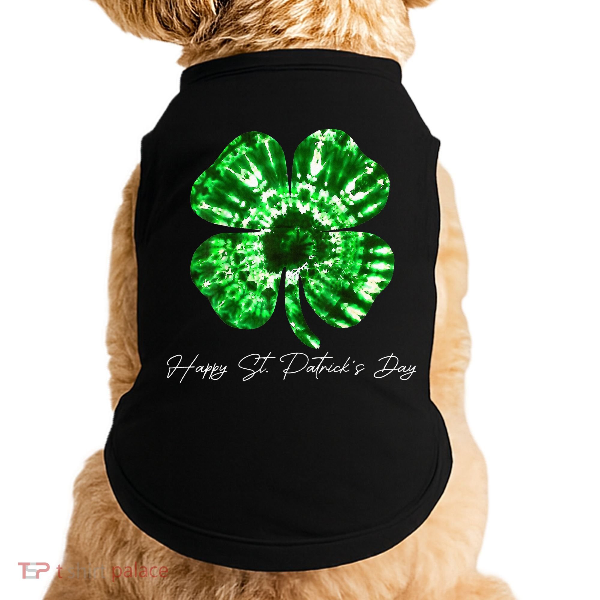 Irish Shamrock Tie Dye Happy St Patrick's Day Go Lucky Gift Doggie Tank