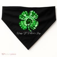 Irish Shamrock Tie Dye Happy St Patrick's Day Go Lucky Gift USA-Made Doggie Bandana thumb 0