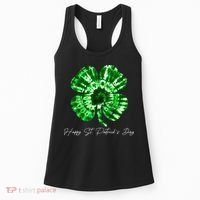 Irish Shamrock Tie Dye Happy St Patrick's Day Go Lucky Gift Women's Tank Top thumb 0