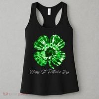 Irish Shamrock Tie Dye Happy St Patrick's Day Go Lucky Gift Women's Tank Top thumb 3
