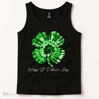 Irish Shamrock Tie Dye Happy St Patrick's Day Go Lucky Gift Tank Top thumb 2