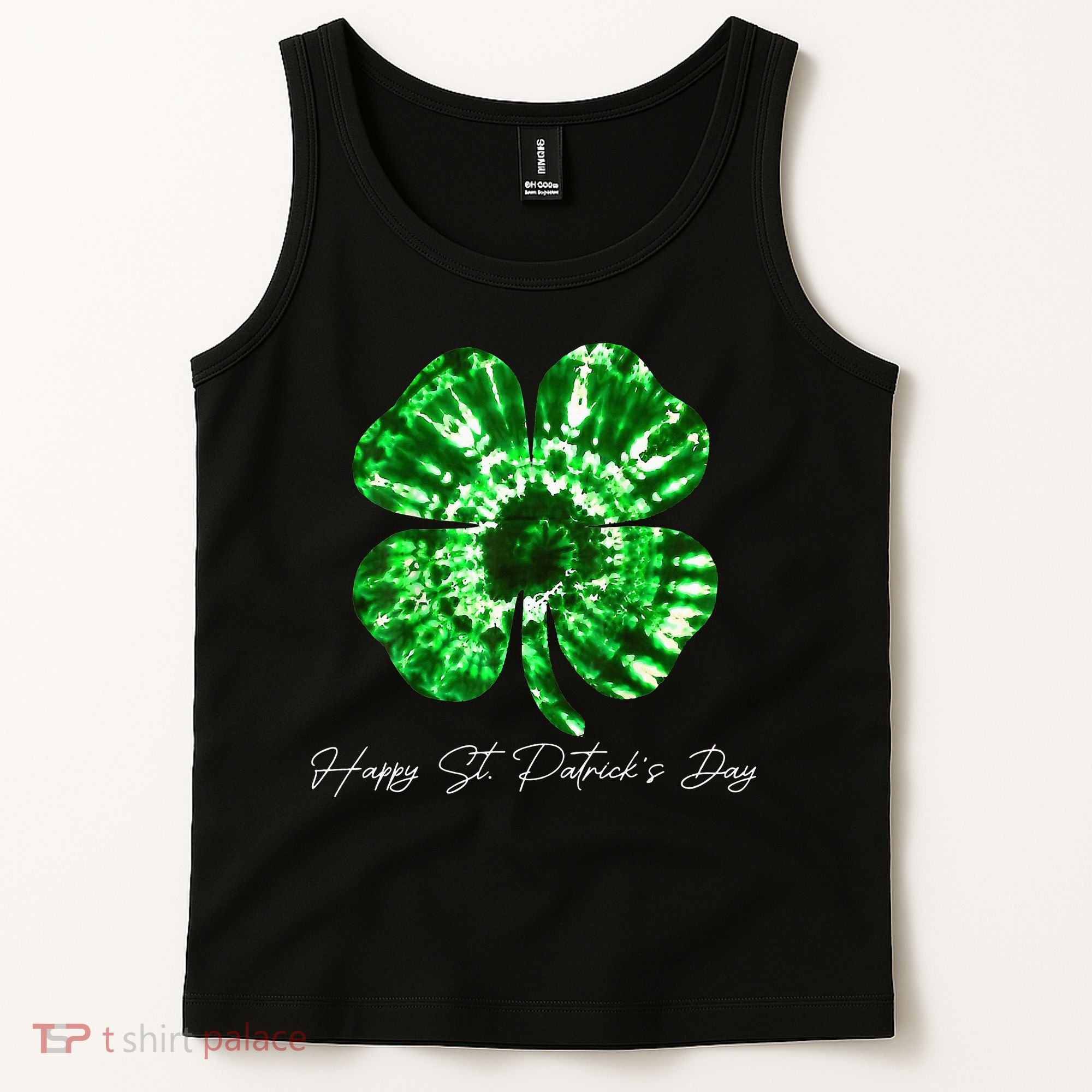 Irish Shamrock Tie Dye Happy St Patrick's Day Go Lucky Gift Tank Top