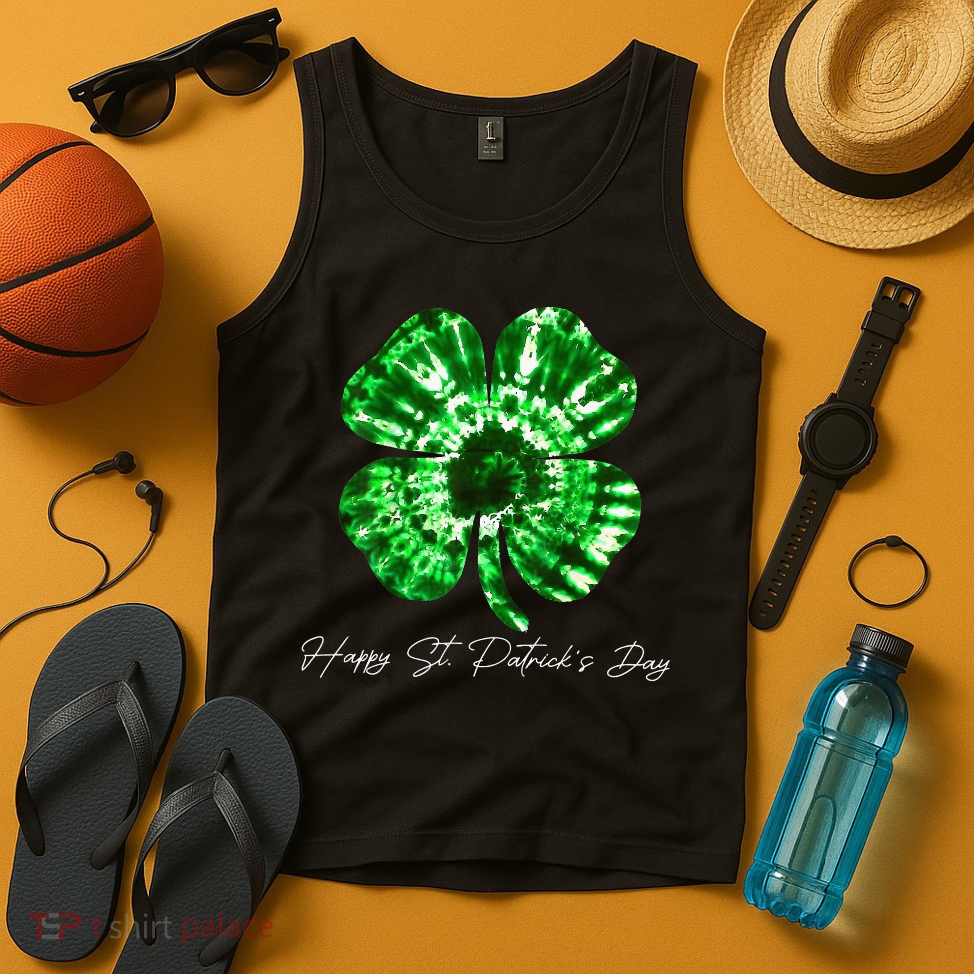 Irish Shamrock Tie Dye Happy St Patrick's Day Go Lucky Gift Tank Top
