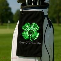 Irish Shamrock Tie Dye Happy St Patrick's Day Go Lucky Gift Golf Towel thumb 2