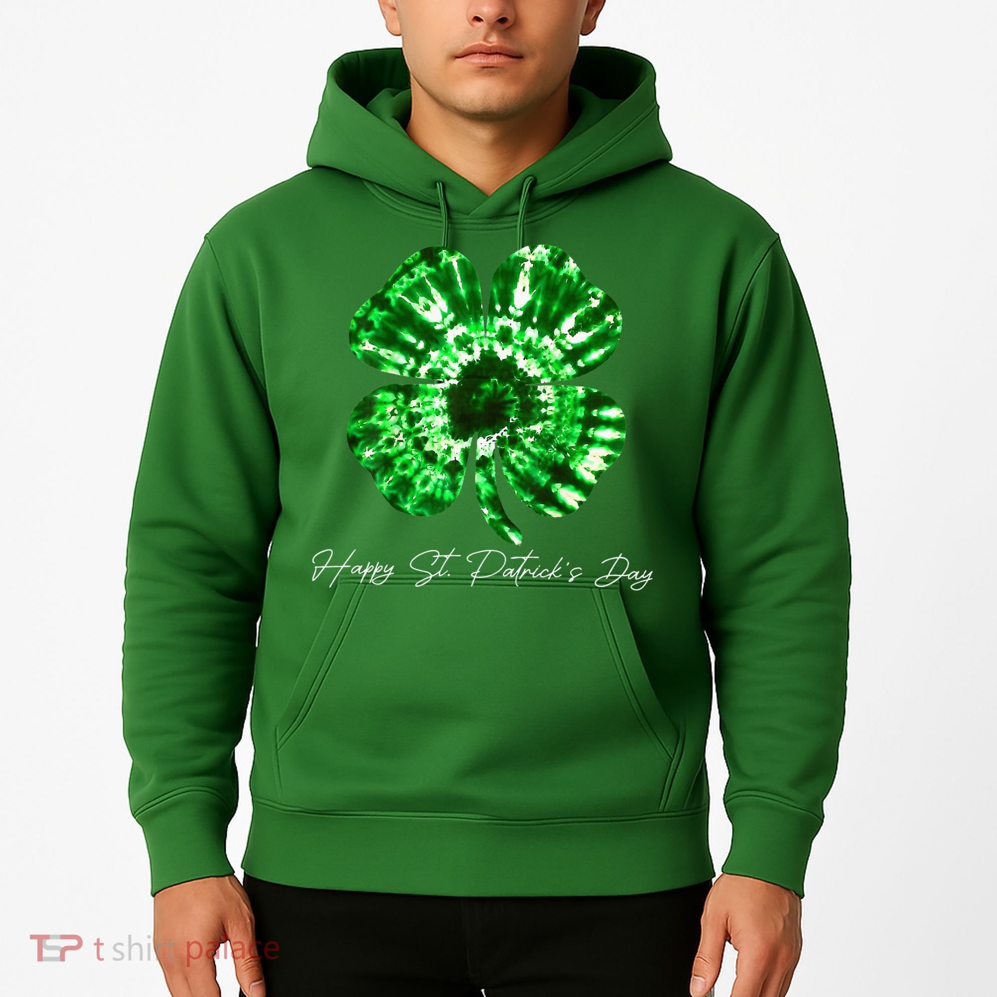 Irish Shamrock Tie Dye Happy St Patrick's Day Go Lucky Gift Hoodie