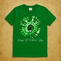 Irish Shamrock Tie Dye Happy St Patrick's Day Go Lucky Gift T-Shirt thumb 5