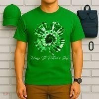 Irish Shamrock Tie Dye Happy St Patrick's Day Go Lucky Gift T-Shirt thumb 6