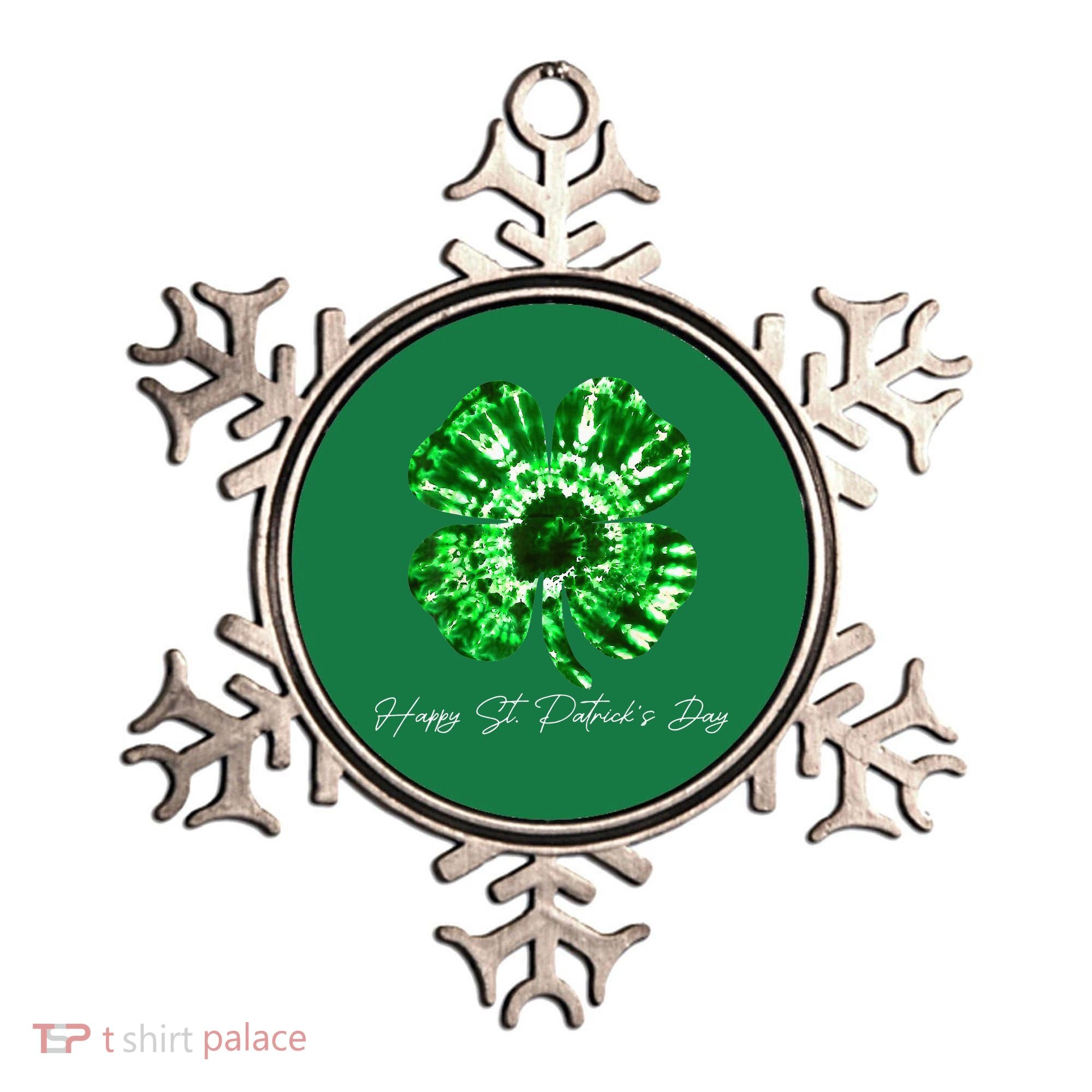 Irish Shamrock Tie Dye Happy St Patrick's Day Go Lucky Gift Ornament