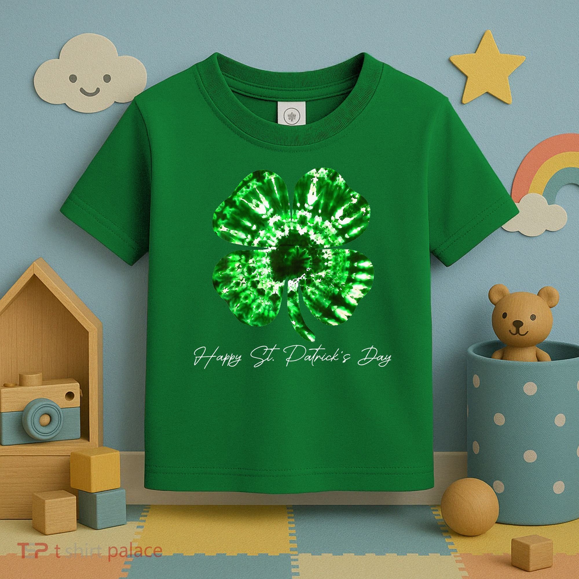 Irish Shamrock Tie Dye Happy St Patrick's Day Go Lucky Gift Toddler T-Shirt