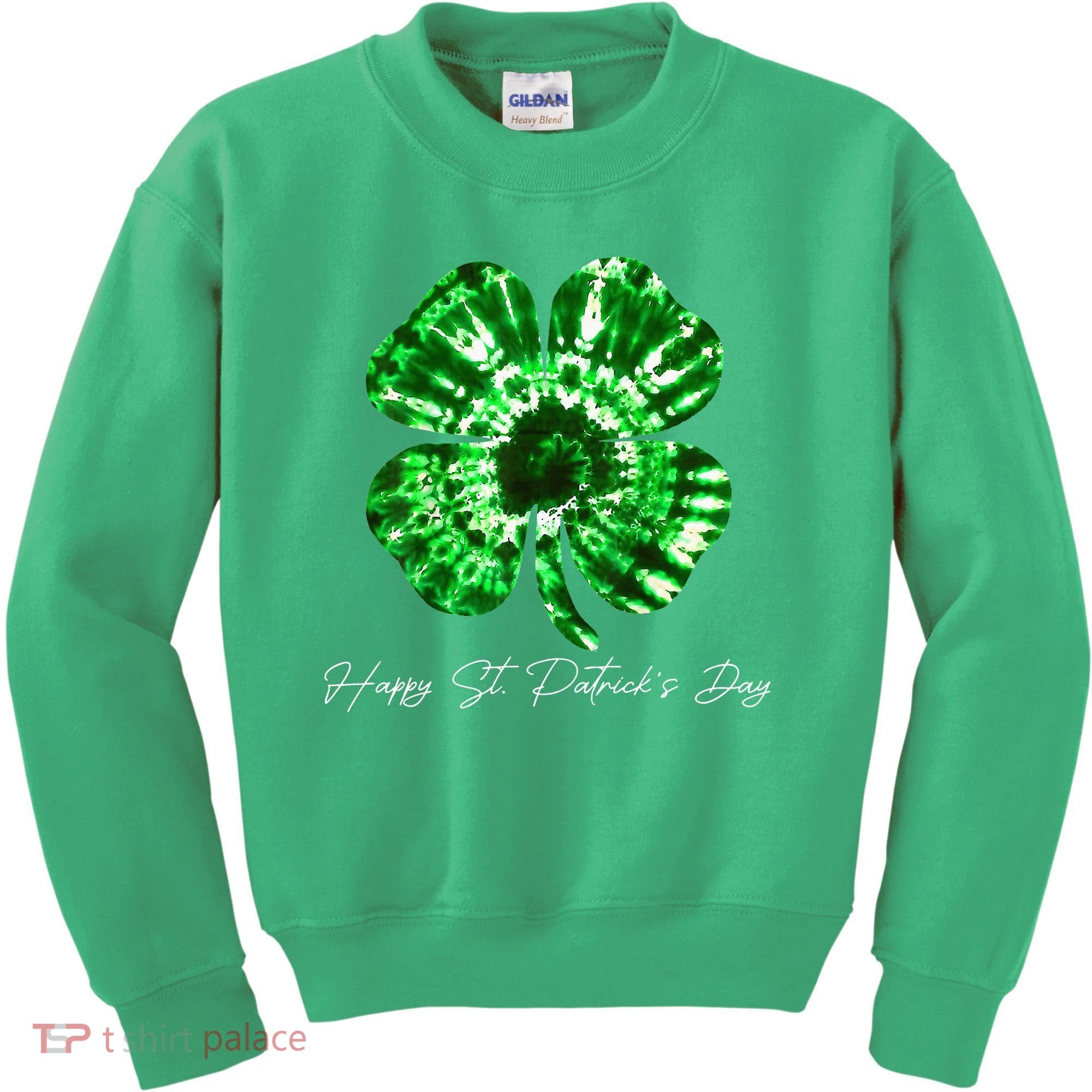 Irish Shamrock Tie Dye Happy St Patrick's Day Go Lucky Gift Kids Sweatshirt