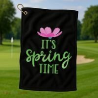 It's Spring Time Flower Golf Towel thumb 1