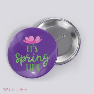 It's Spring Time Flower Button