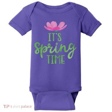 It's Spring Time Flower Baby Bodysuit