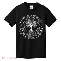 I See Trees Green Red Roses Wonderful World Earth Day Nature Kids T-Shirt thumb 0