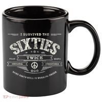 I SURVIVED The SIXTIES TWICE Built In 60s 70th 60th Birthday 11oz C Handle Ceramic Mug thumb 0