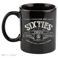 I SURVIVED The SIXTIES TWICE Built In 60s 70th 60th Birthday 11oz C Handle Ceramic Mug thumb 2