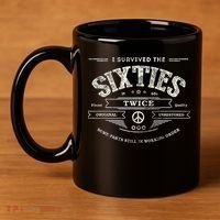 I SURVIVED The SIXTIES TWICE Built In 60s 70th 60th Birthday 11oz C Handle Ceramic Mug thumb 4