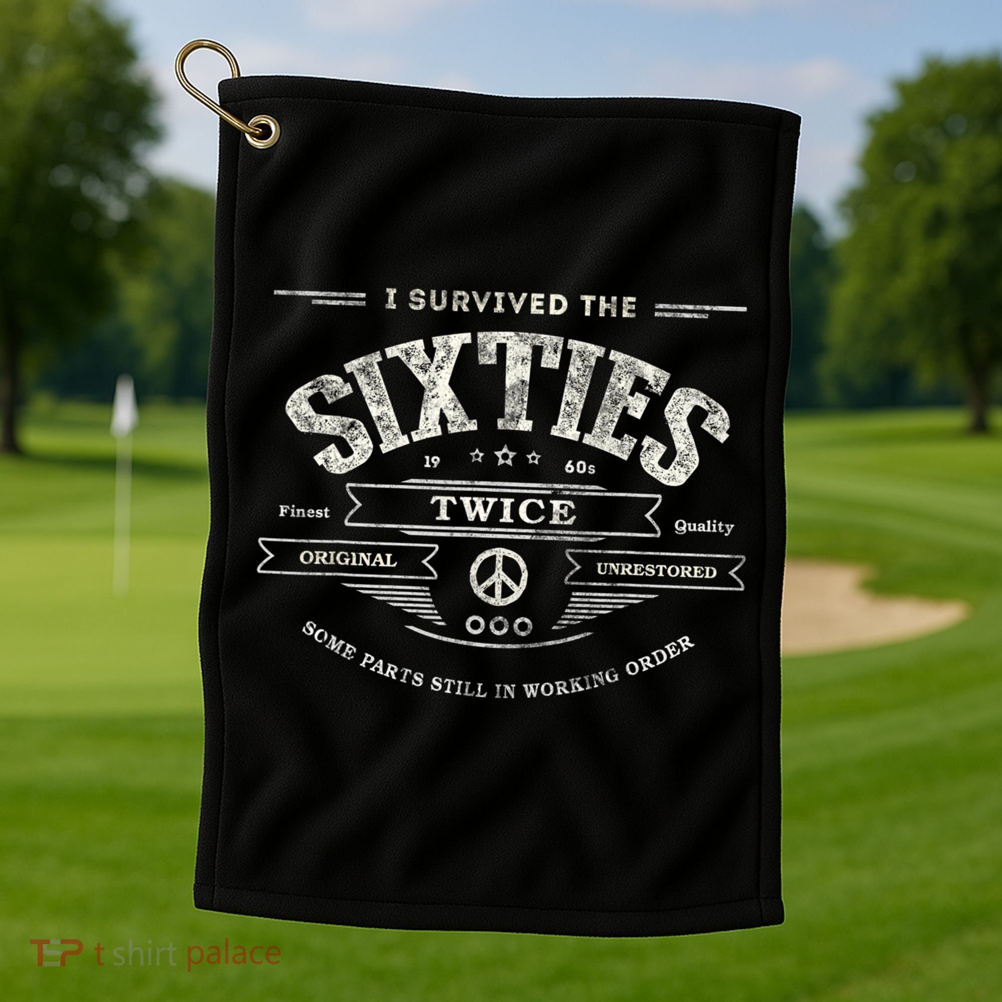 I SURVIVED The SIXTIES TWICE Built In 60s 70th 60th Birthday Golf Towel