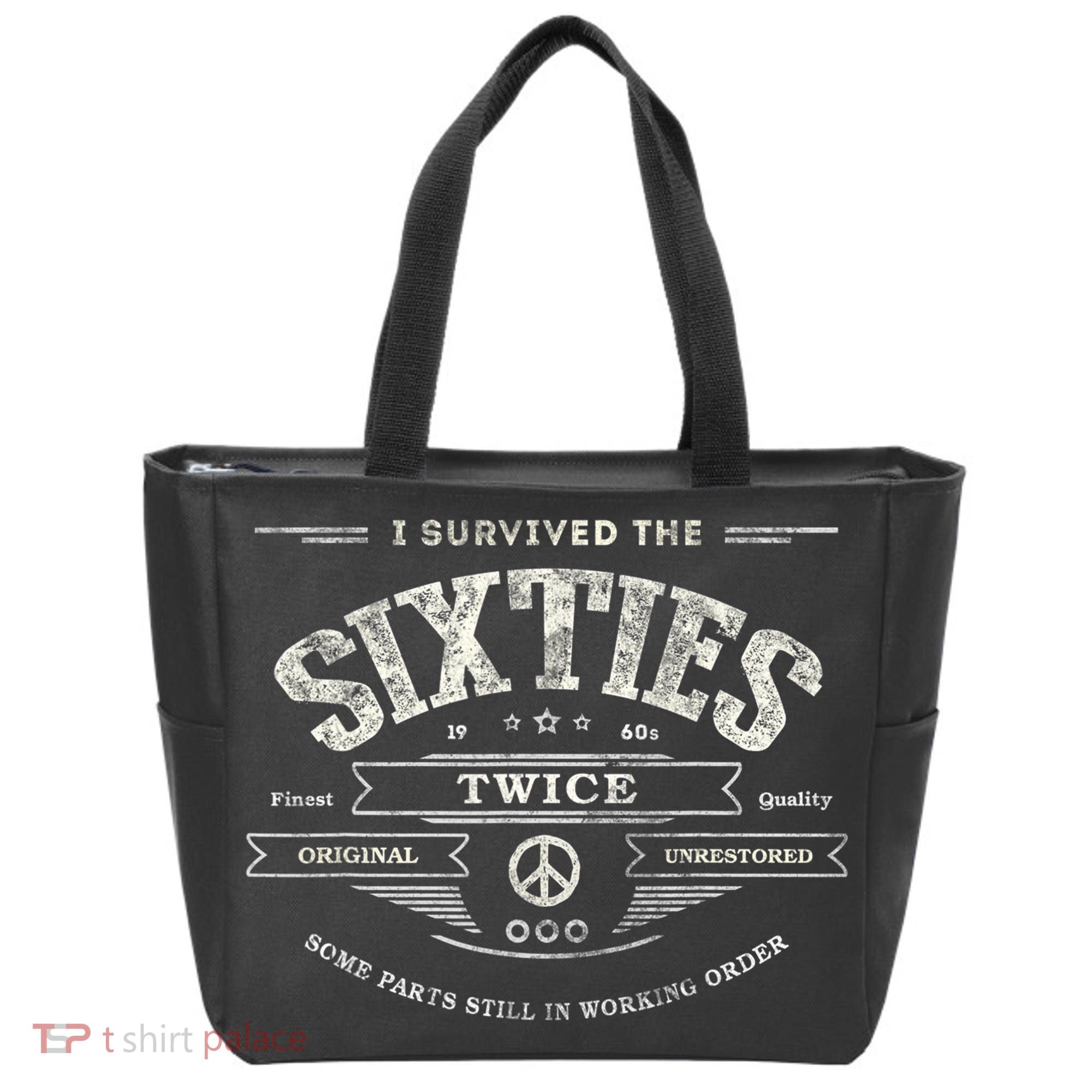 I SURVIVED The SIXTIES TWICE Built In 60s 70th 60th Birthday Tote Bag