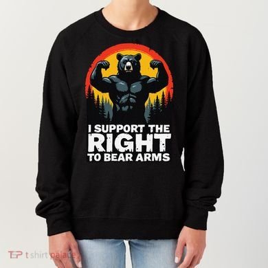 I Support The Right To Bear Arms Retro Bear Design Women's Sweatshirt
