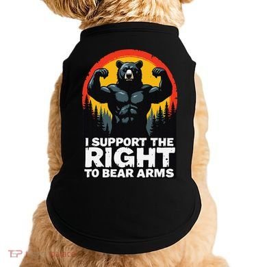 I Support The Right To Bear Arms Retro Bear Design Doggie Tank